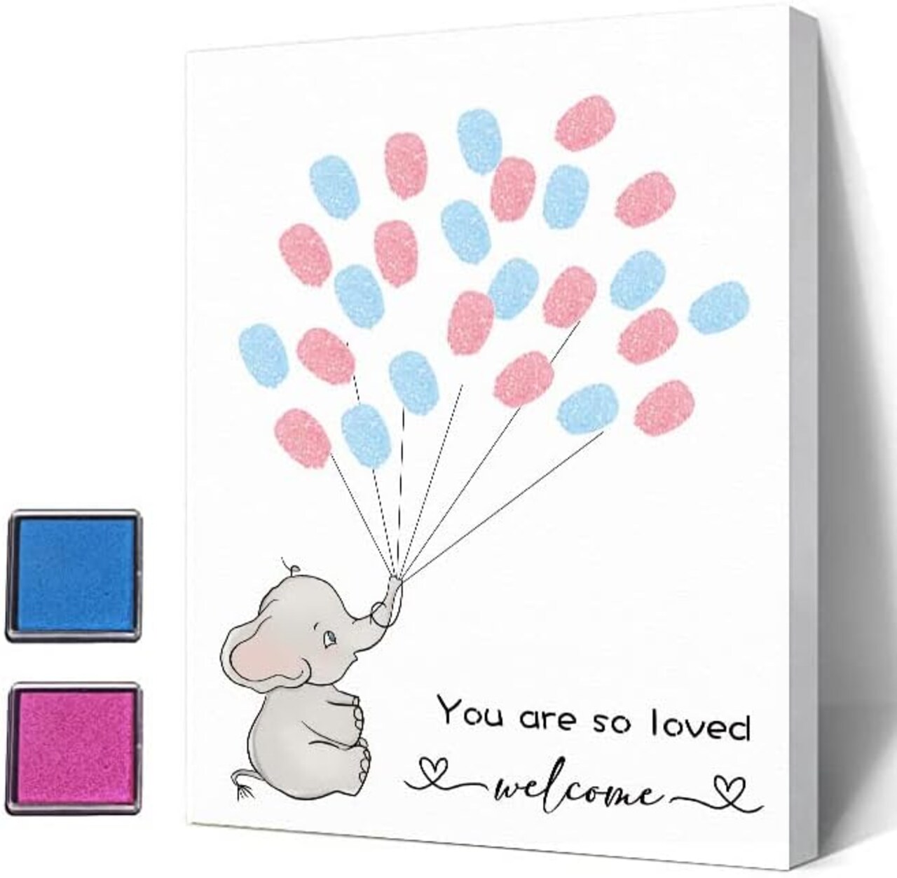 Gender Reveal Fingerprint Tree for Baby Shower, Special Sweet Bear Baby Shower Guest Book Party Ideas for, Gender Reveal Party Ideas, Gender Reveal Keepsake, Canvas Decoration Supply